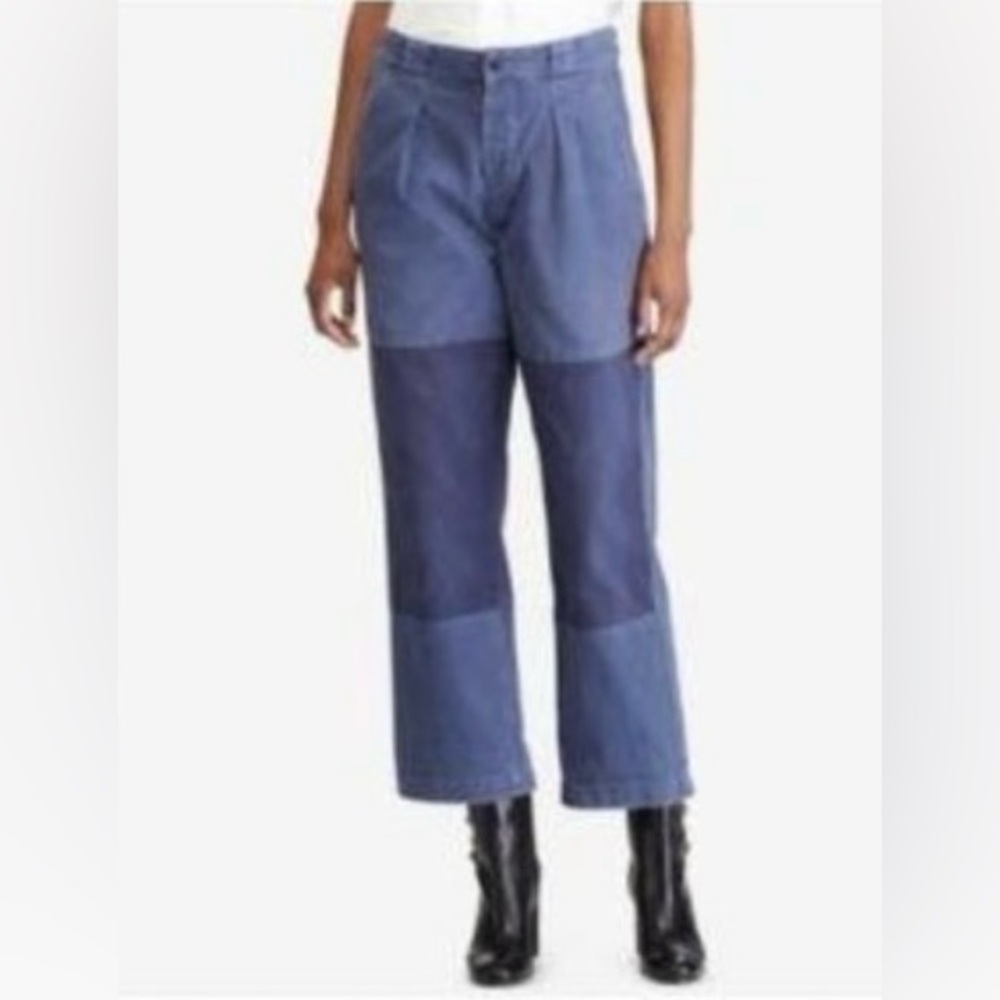Polo by Ralph Lauren Two-Tone Blue Cropped Pants